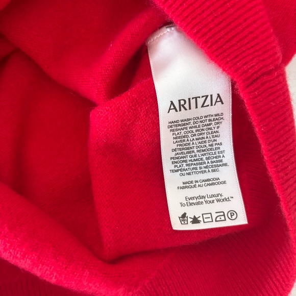 Aritzia Cashmere Red Crew Neck Sweater - Picture 6 of 9